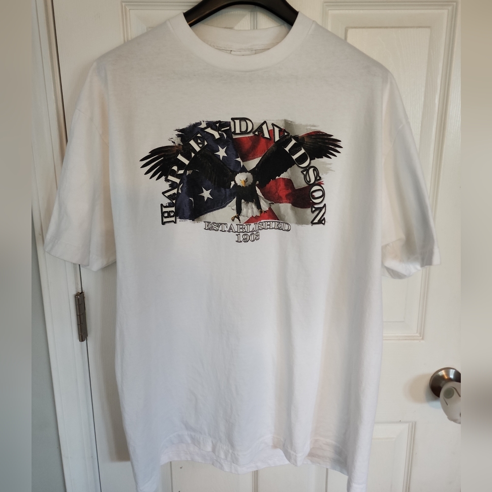 Harley Davidson XL T-Shirt from Man O'War Harley, White